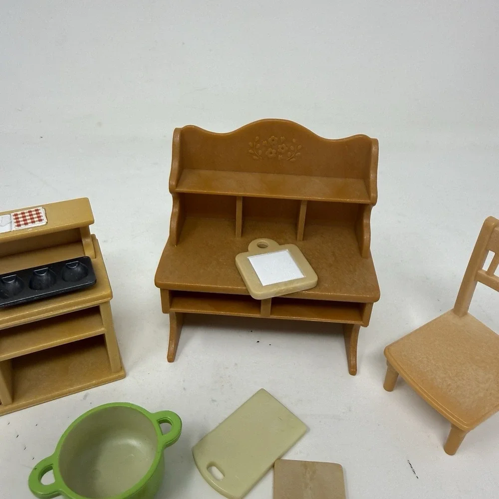 Calico Critters Furniture REPLACEMENT Kitchen Desk Chairs Accessories Lot EPOCH